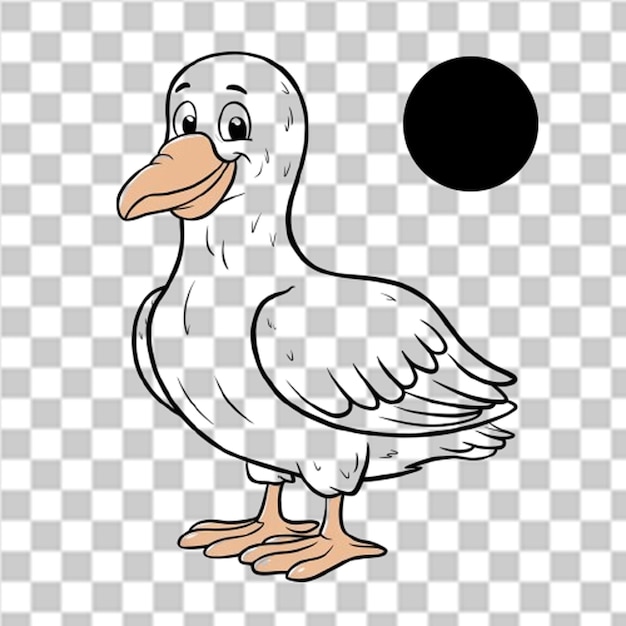 PSD a duck with a black dot on the background