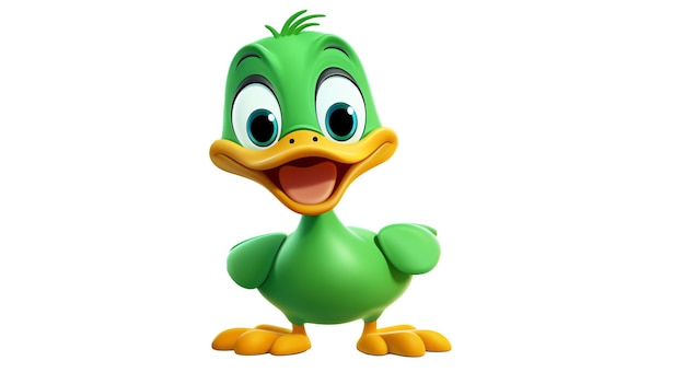 Duck with Green Head Cartoon Character Isolated