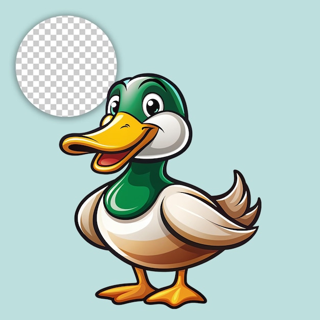 PSD duck with green head on transparent background