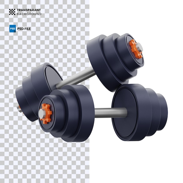 Dumbbell 3d gym fitness equipment icon illustration