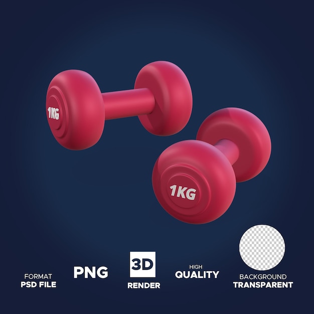 Dumbbell for illustration design 3D Render icon isolated object