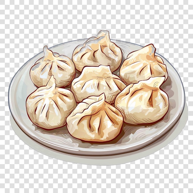 PSD dumplings transparent background watercolor clipart