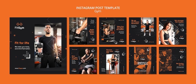 Duotone gym design template