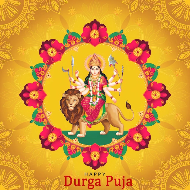 Durga puja celebration Indian festival banner creative design