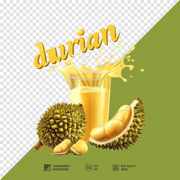 PSD durian fruit juice without background hd quality