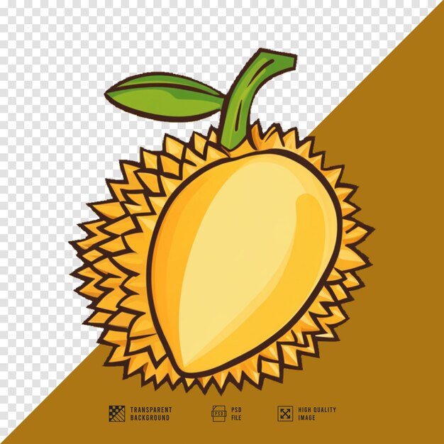 PSD durian fruit logo image without background hd quality