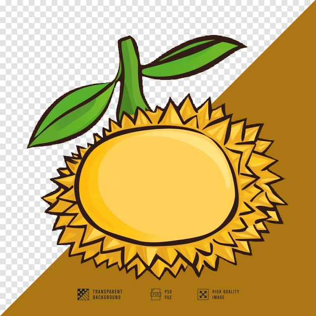 PSD durian fruit logo image without background hd quality