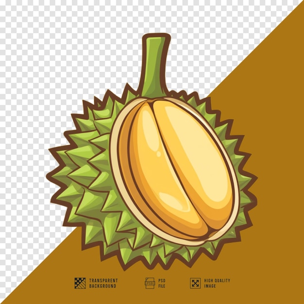 PSD durian fruit logo image without background hd quality