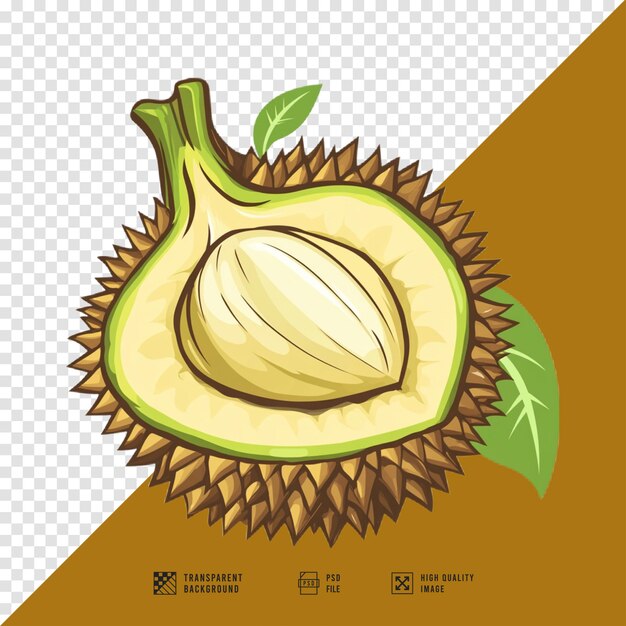 PSD durian fruit logo image without background hd quality