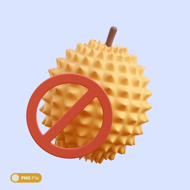 Durian Prohibit 3D Icon Illustration