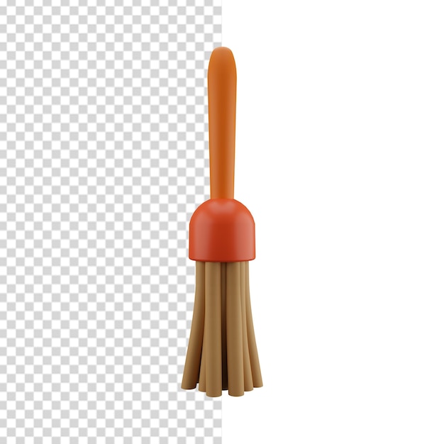 Dust cleaning broom 3D illustration 3D dust broom illustration