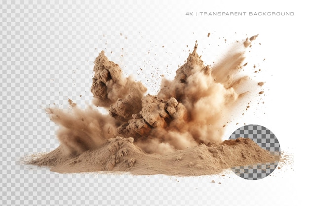 Dust Particles Explosion on Transparent Background