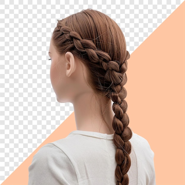 Dutch Braid female mannequin transparent background isolated image generative AI