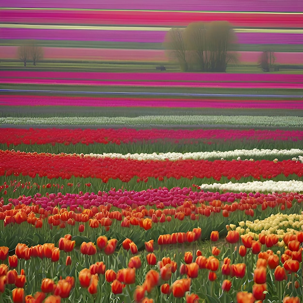 PSD dutch rural tulip fields countryside landscape