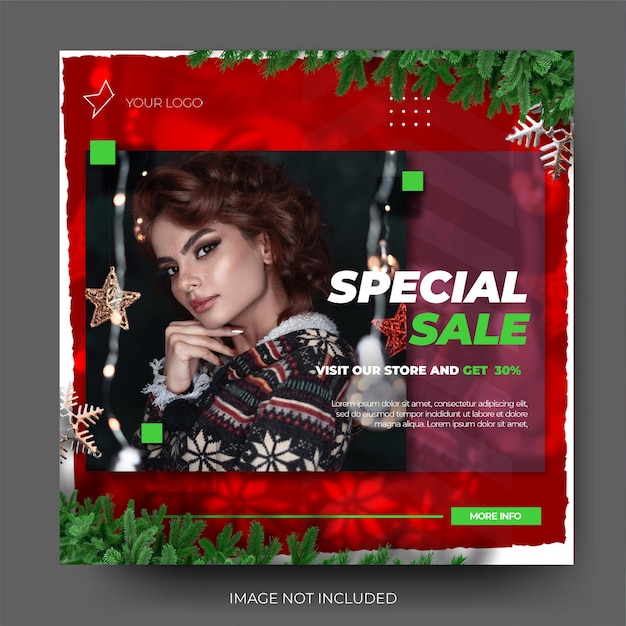 PSD dynamic christmas sale instagram post feed