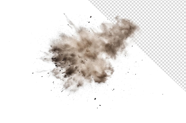 PSD a dynamic dust explosion and fire flame in transparent background