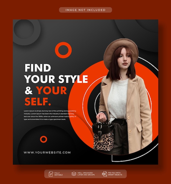 Dynamic fashion social media post or fashion sale banner template