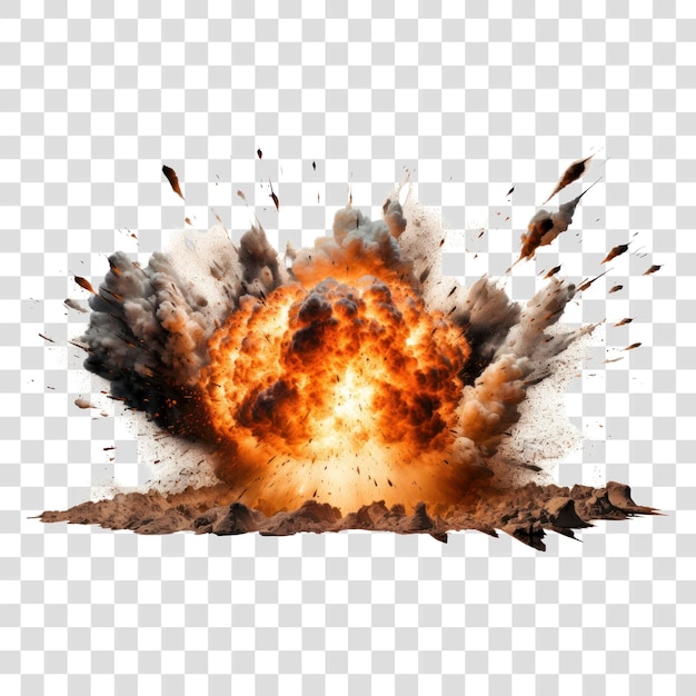 PSD dynamic fiery explosion with debris