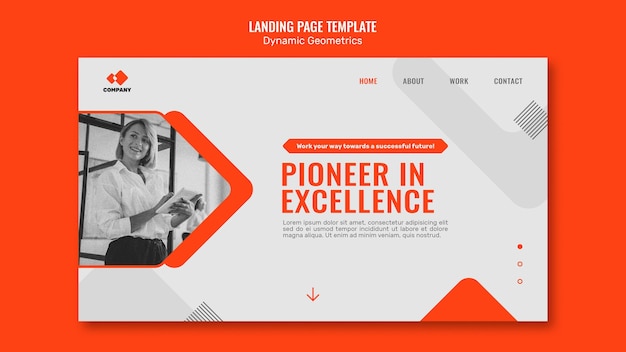 Dynamic geometric landing page template