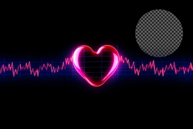 Dynamic heartbeat glow on Transparent background