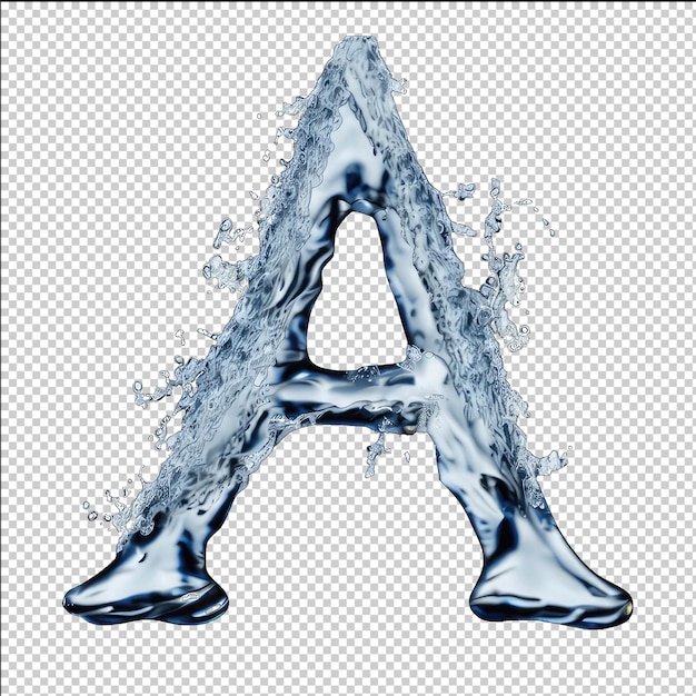 Dynamic Letter A in Aquatic Illustration