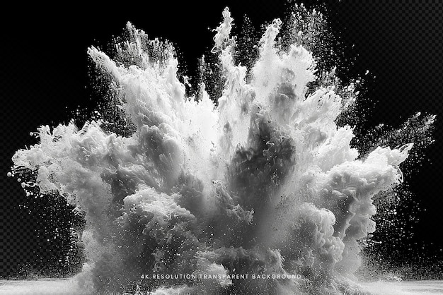 Dynamic Powder explosion on transparent background