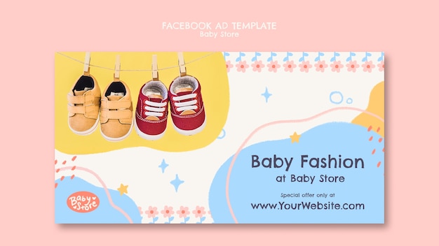 Dynamic shapes baby store facebook template