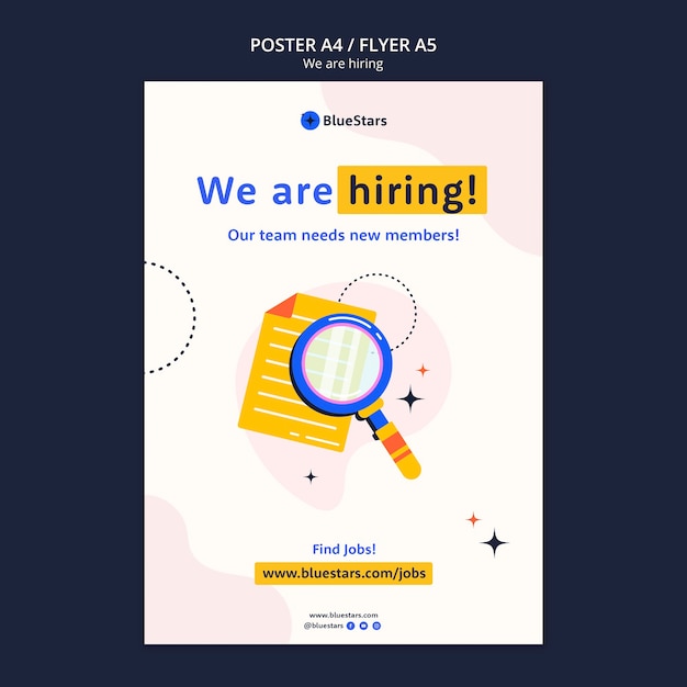 PSD dynamic shapes hiring concept flyer