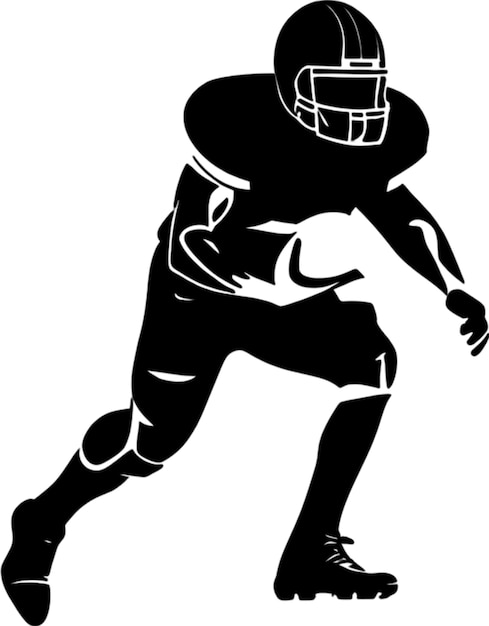 Dynamic silhouette of an American football player running