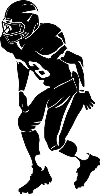 PSD dynamic silhouette of an american football player running