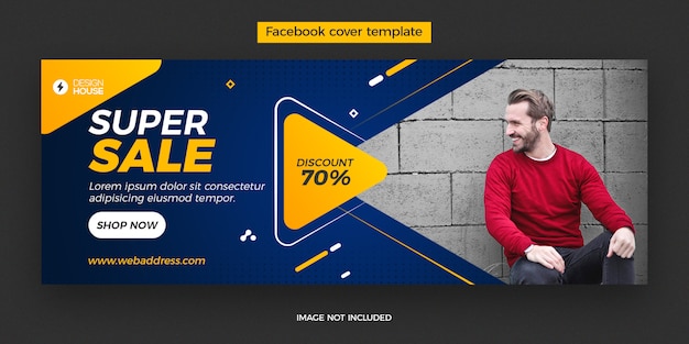 Dynamic super sale facebook cover post template