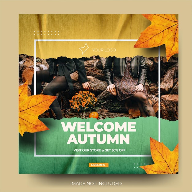 Dynamic two tone autumn fashion sale instagram social media post feed