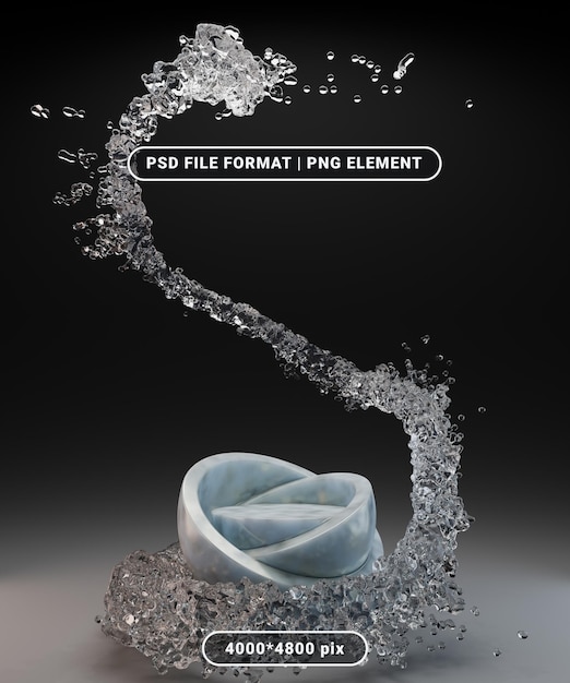 PSD dynamic water splash podium for product display