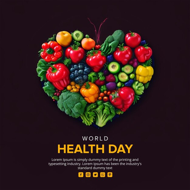 Dynamic world health day design template