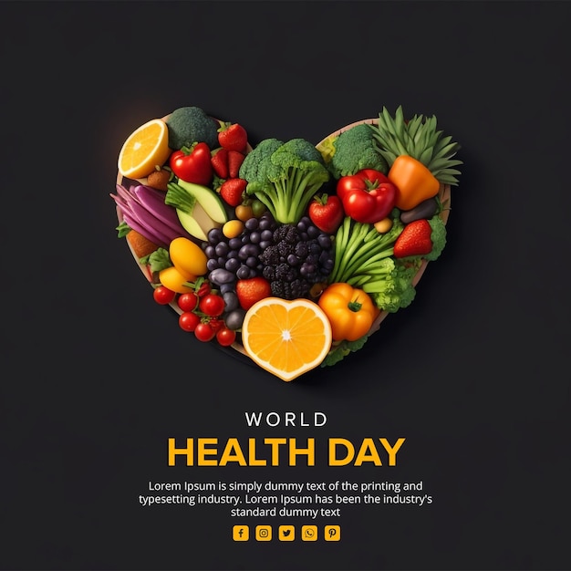 Dynamic world health day design template