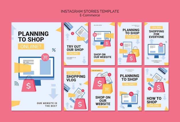 PSD e-commerce flat design  instagram stories