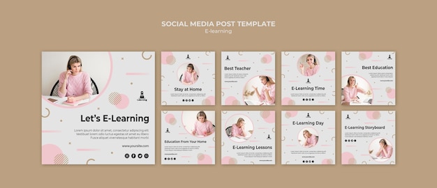 PSD e-learning social media post template