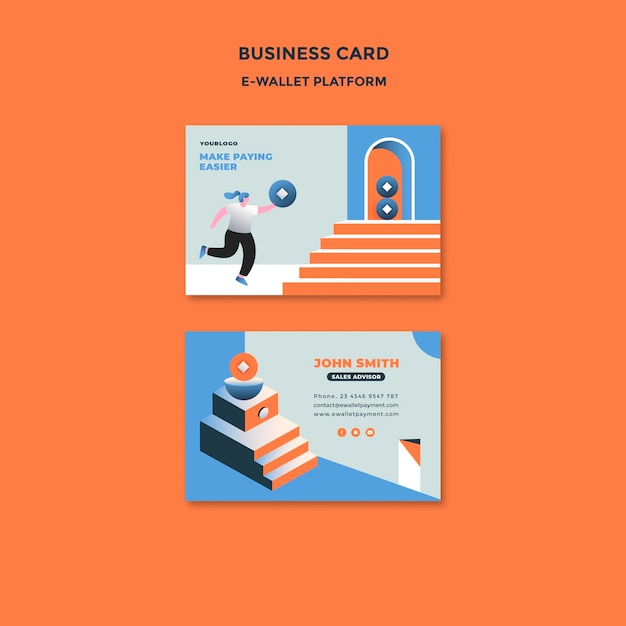 E-wallet app business card template