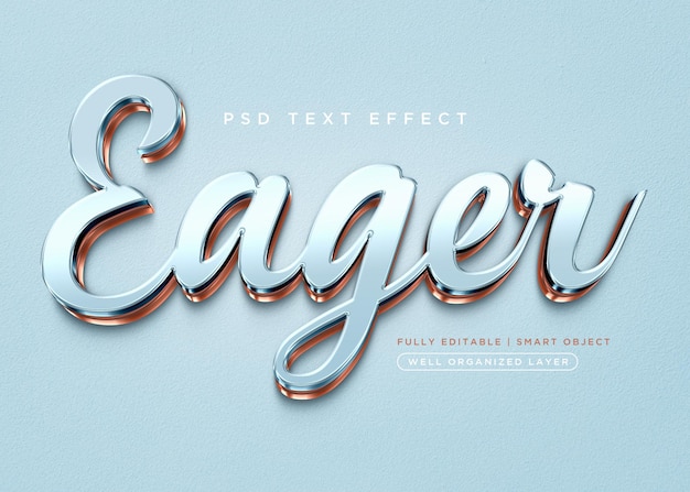 Eager 3d style text effect