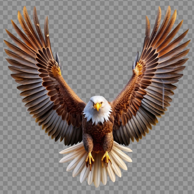 eagle rendering with open wings on white backgr on transparent background