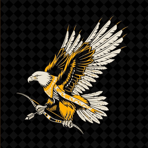 PSD an eagle with a gold wing that says  eagle