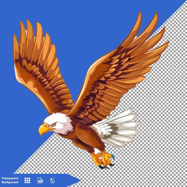 an eagle with a picture of a bird on its wing