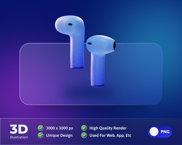 Earbuds Device Electronic icon 3d illustration