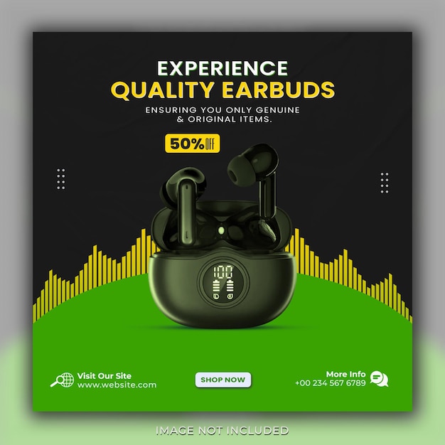 Earbuds super sale social media post design