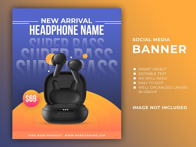 Earphone Social Media Banner Design