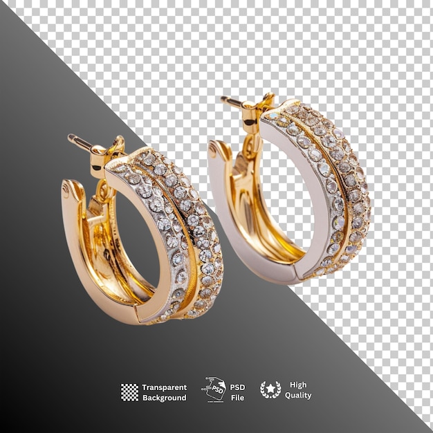 PSD earrings isolated on transparent background