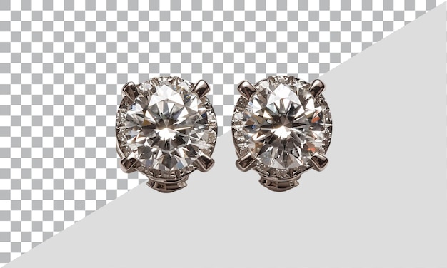 earrings with diamonds on a checkered background