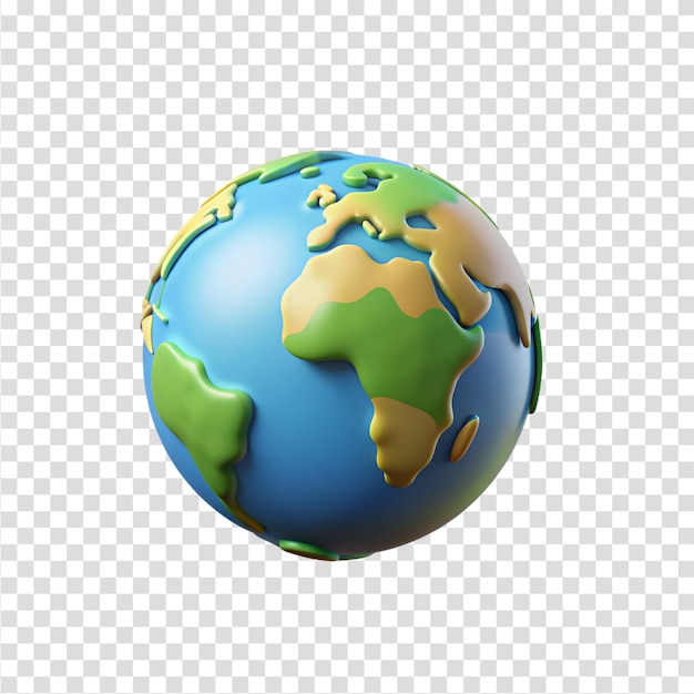 PSD earth 3d icon isolated on transparent background