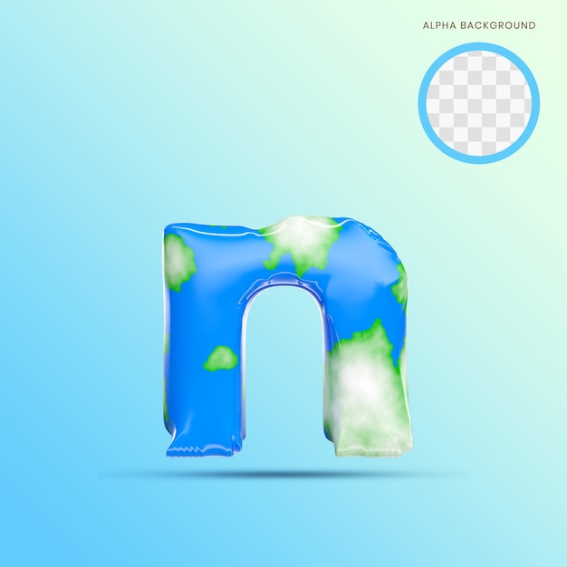 Earth Alphabet Lowercase n 3D