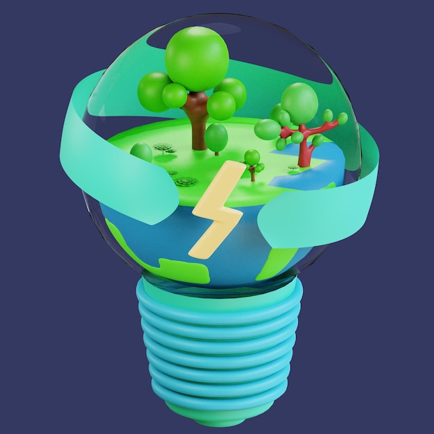 Earth Day 3D Icon Illustration